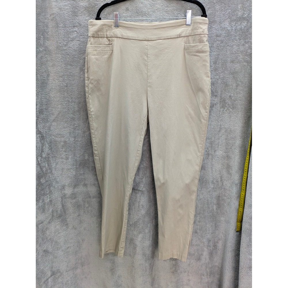 Khaki Coded‎ Pull On Pants Women 18W Short Tummy Control Minimalist Casual Work